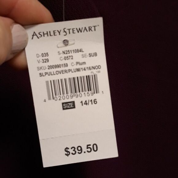 Nwt Ashley Stewart long top plum sz.14/16 - Picture 7 of 7